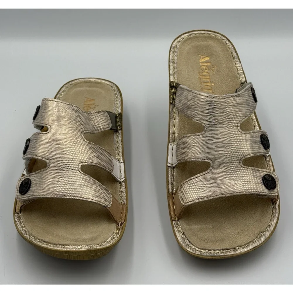 Alegria Venice Sandals Women's Size 9 (39) Gold Your Own Way Leather Comfort NIB - Picture 2 of 11
